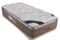 Colchão Luckspuma de Molas Ensacadas MasterPocket Platinum New Pillow Top One Side - Colchão Solteiro - 0,88x1,88x0,33 Sem Cama Box
