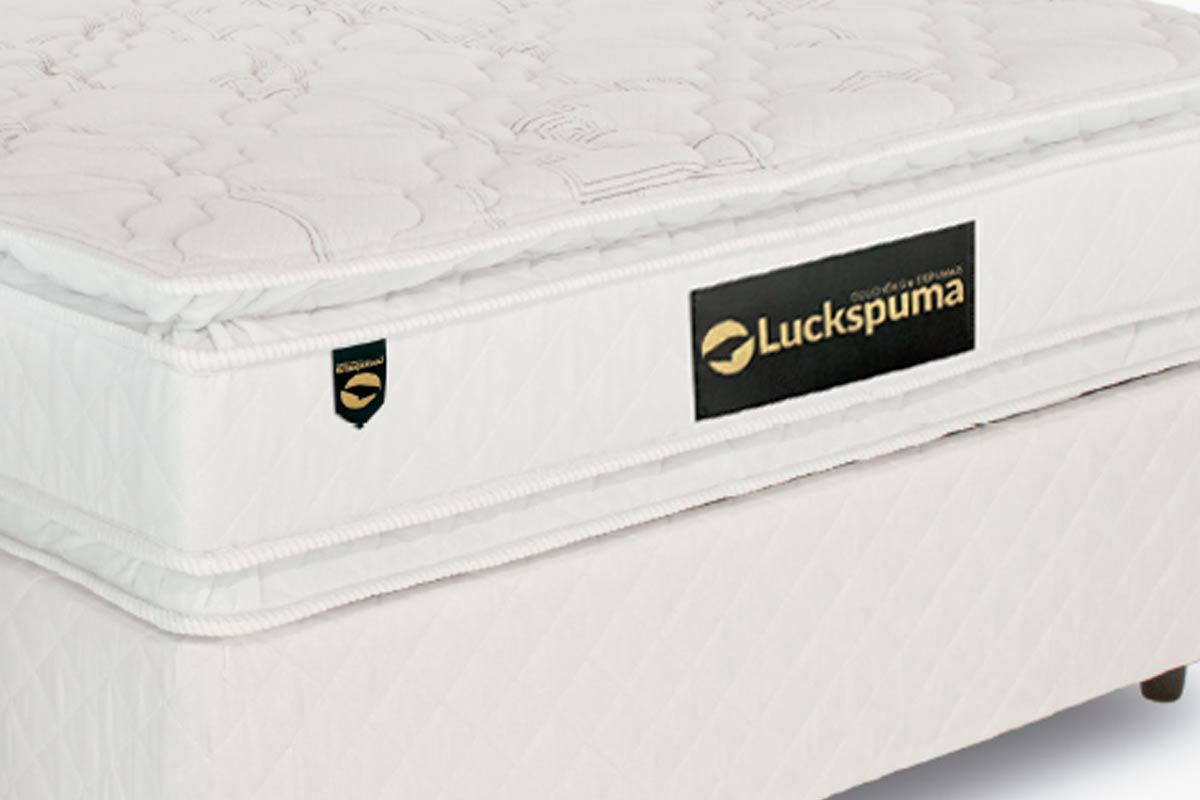 Conjunto Box - Colchão Luckspuma Molas Ensacadas MasterPocket Lucksfaction Plus Branco + Cama Box Courano White