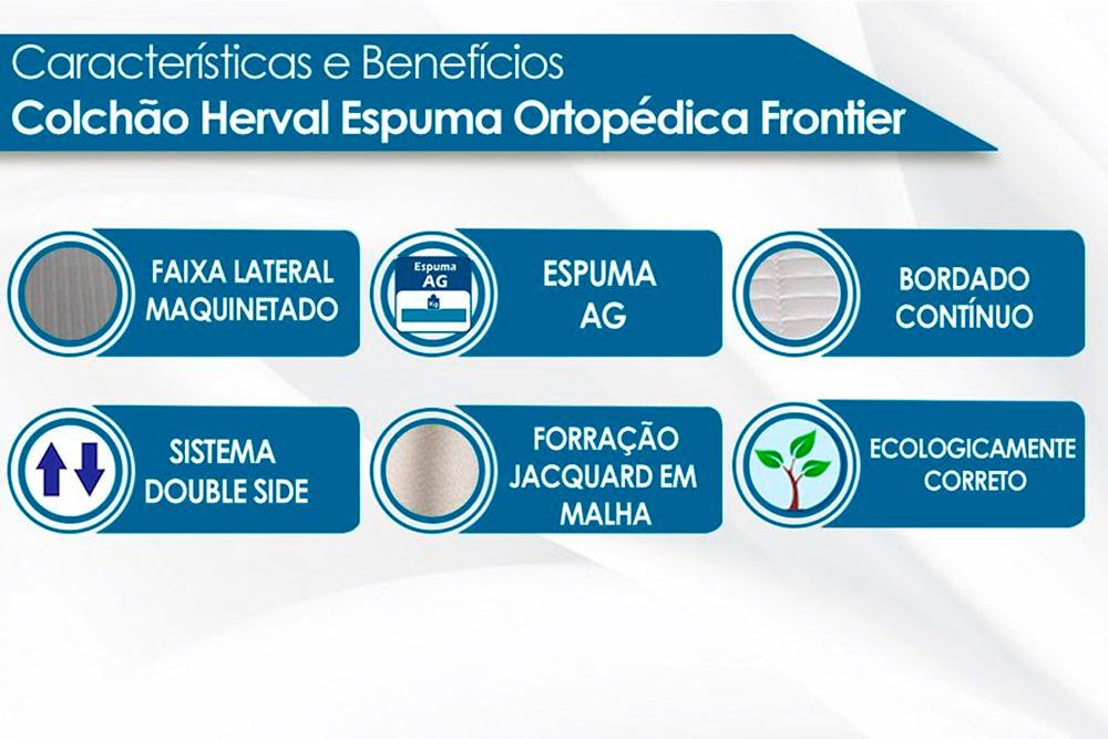 Conjunto Box: Colchão  Herval Espuma Ortopédica Frontier + Cama Box Baú Courano White