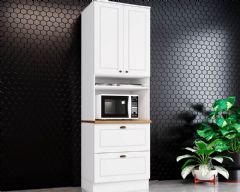 Paneleiro de Cozinha Americana c/1 Forno e 3 Portas c/1Basculante 71x20cm - Henn - Cor Branco/Nature