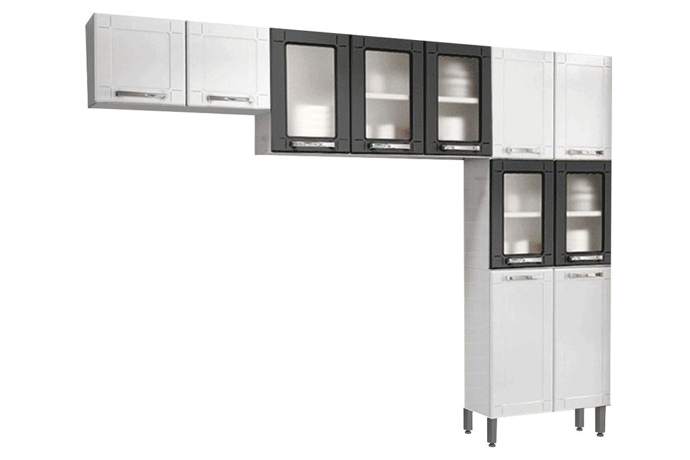 Cozinha Compacta Múltipla 3 Peças (2 Armários + 1 Paneleiro) CPT96 - Bertolini