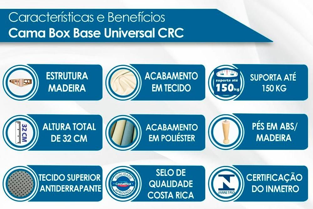 Conjunto Box - Colchão Anjos Molas Superlastic Classic + Cama Box Universal CRC  Courano White