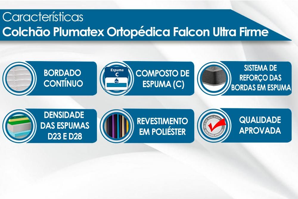 Conjunto Box: Colchão Plumatex Falcon Ultra Firme+Box Black