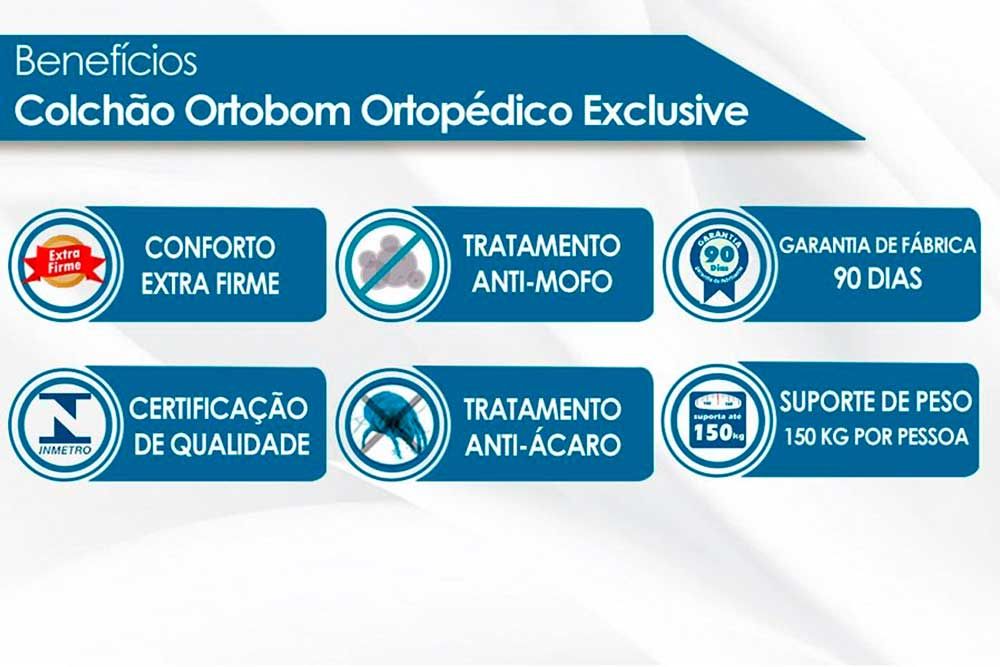 Cama Box Baú: Colchão Ortopédico Ortobom Exclusive + Base CRC Suede Brown