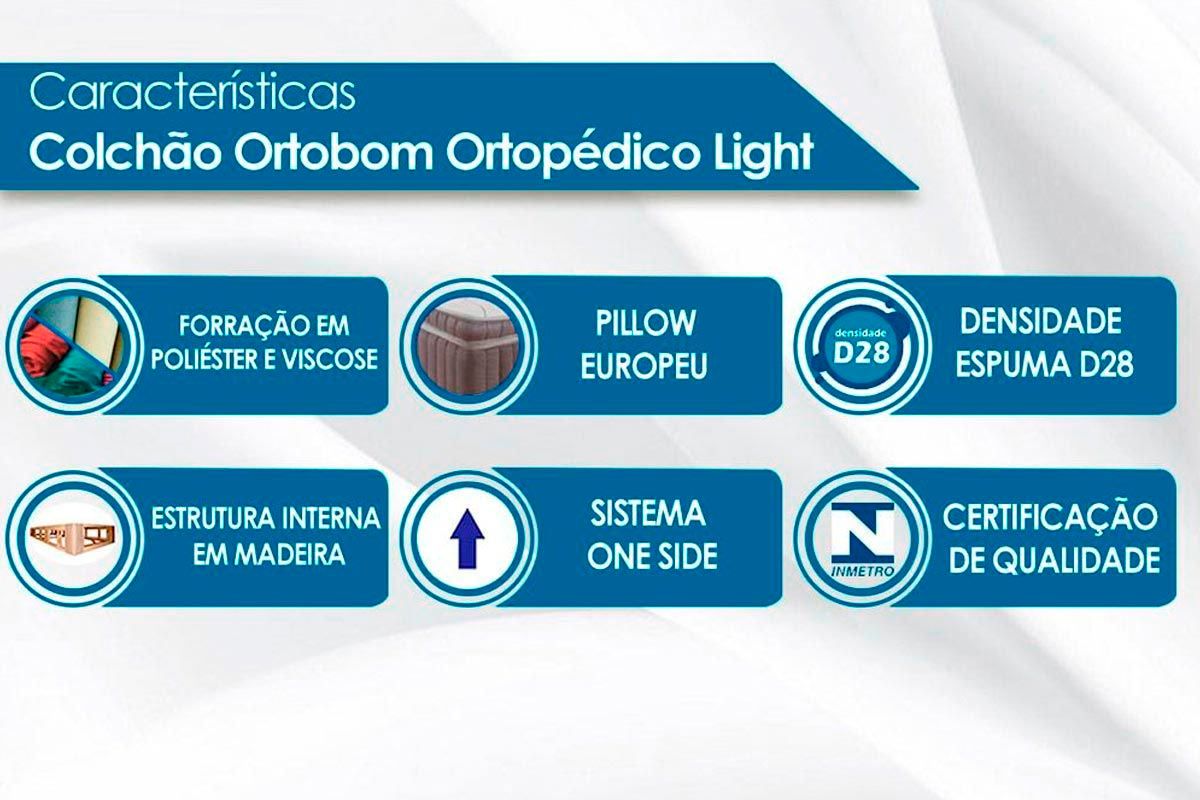 Cabeceira Santos Andirá Plus+Cama Box+ Colchão Ortobom Light