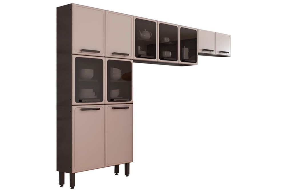 Cozinha Compacta Estilo 3 Peças (2 Armários + 1 Paneleiro) CPT86 - Bertolini