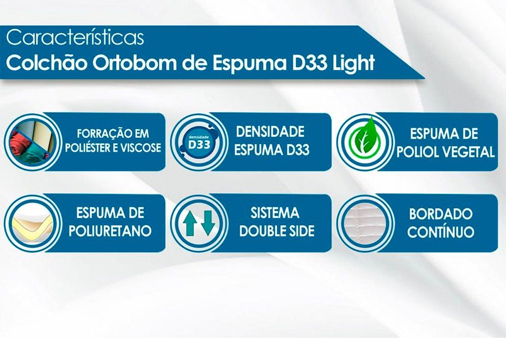 Cama Box: Colchão Espuma D33 Ortobom Light Saúde + Base CRC Suede Cinza