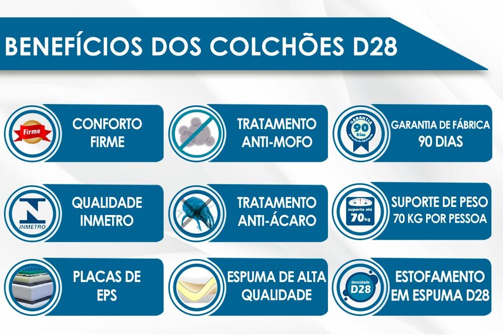 Conjunto Baú-Colchão Probel D28 Active Touch+Cama Baú Café