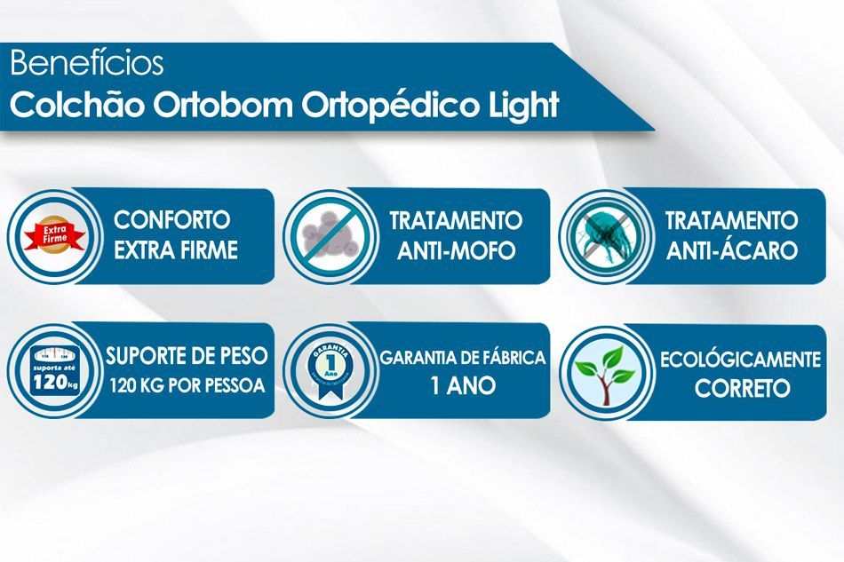 Cama Box Queen CRC + Colchão Ortopédico Light Ortobom + Cabeceira Clean