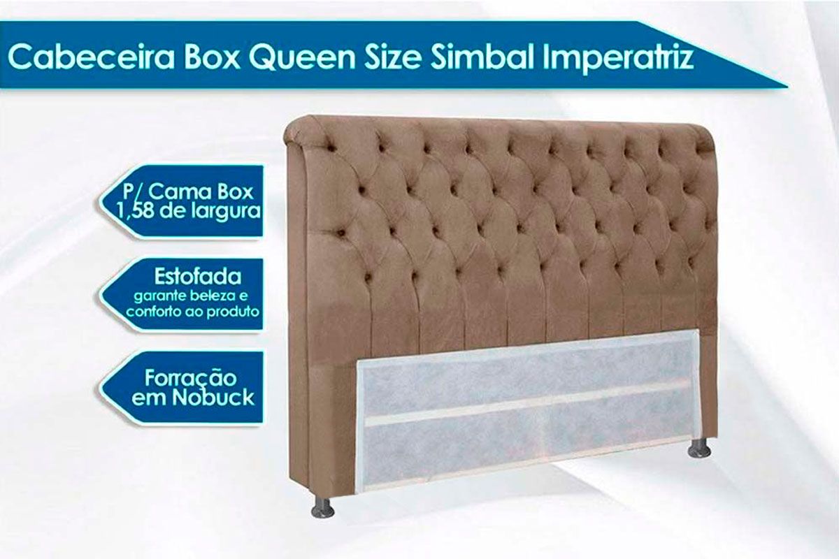 Cama Box Queen CRC + Colchão Ortopédico Ortobom + Cabeceira Imperatriz
