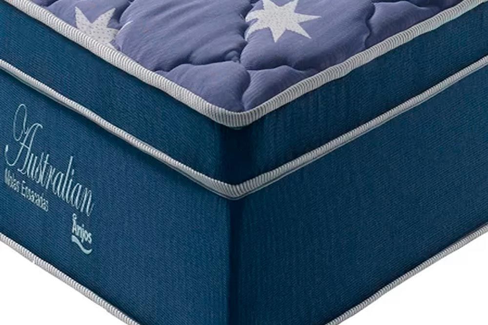 Conjunto Box - Colchão Molas Ensacadas Anjos Australian+Cama Box Courano Bianco
