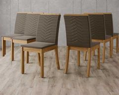Cadeira Sala de Jantar Isa Kit 6 Un - Henn - Cor Nature/Bege