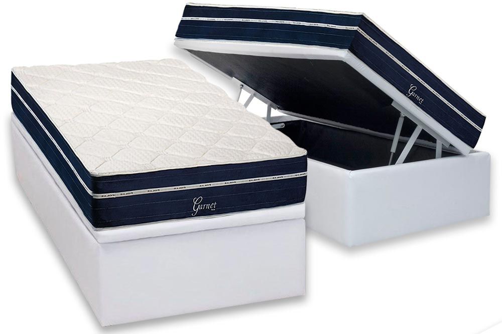 Conjunto Box Baú-Colchão Polar Molas Ensacadas MasterPocket Garnet+Cama Box