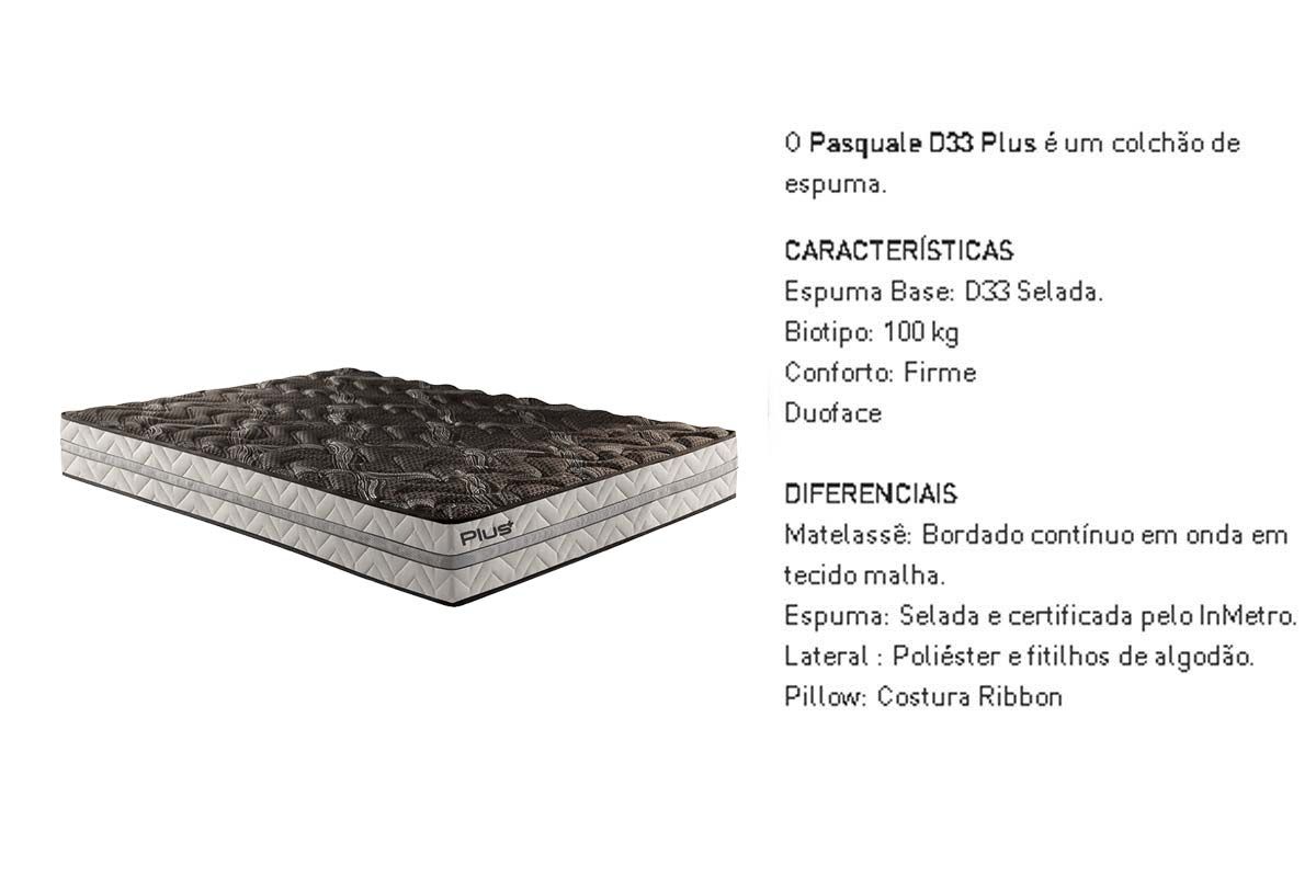 Cama Box Baú: Colchão Espuma D33 Paropas Pasquale Plus Euro Pillow + Base CRC Suede Grey