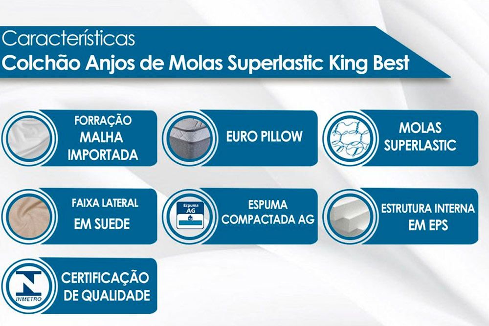 Conjunto-Colchão Anjos Molas Superlastic King Best+Cama Box