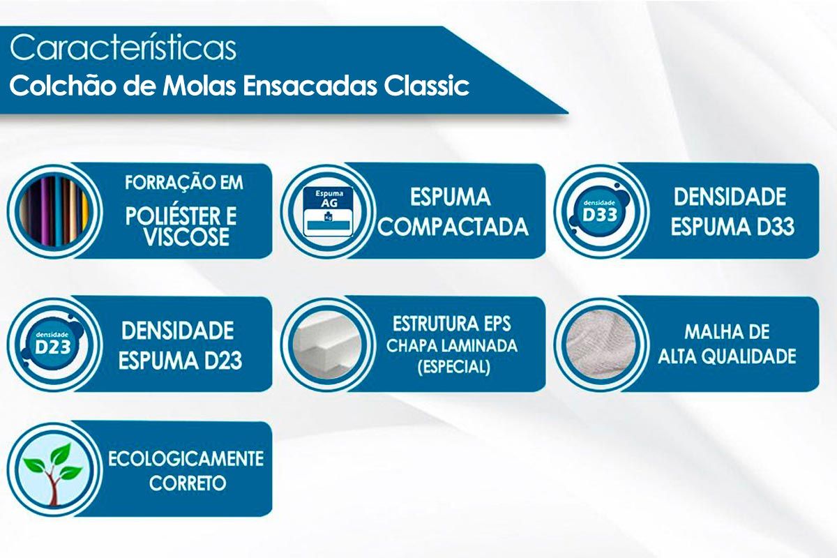 Colchão Anjos Ensacadas MasterPocket Classic 22cm+Cama Baú