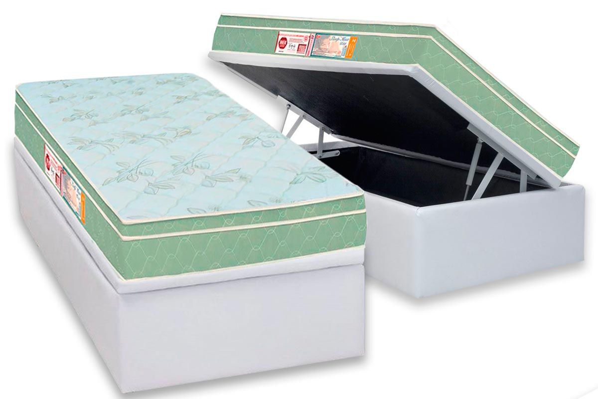 Conjunto Box Baú: Colchão Castor D33 SleepMax + Cama Box Baú