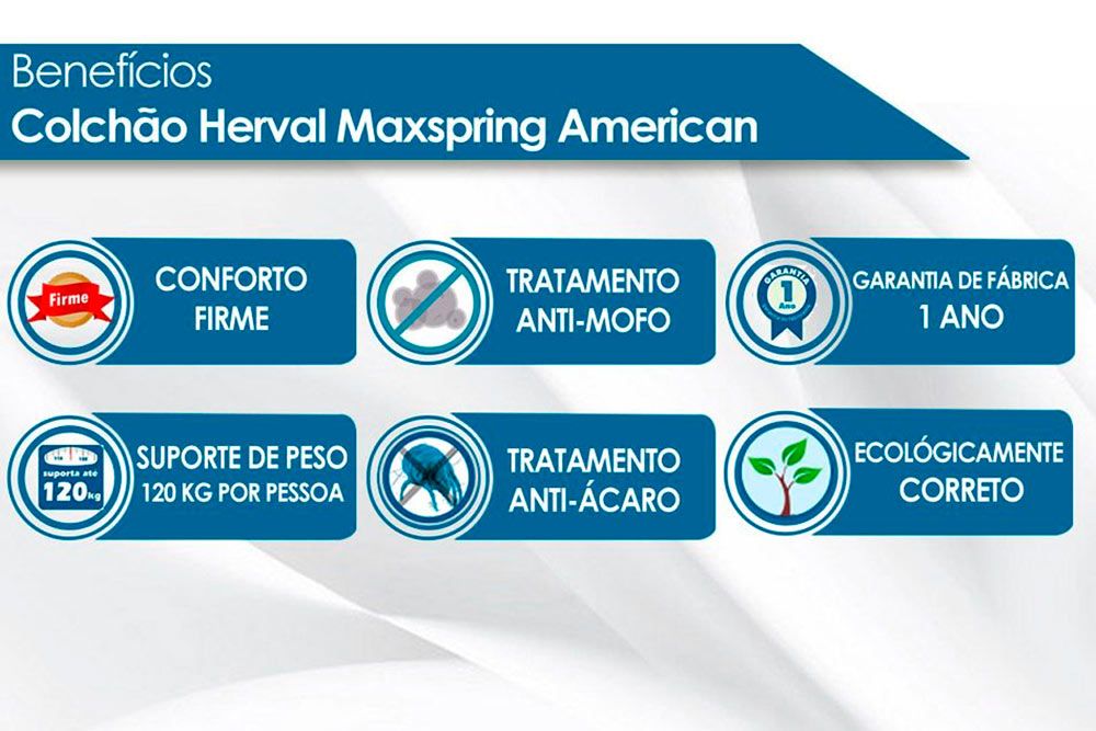 Conjunto-Colchão Herval Molas Maxspring American+Cama Baú