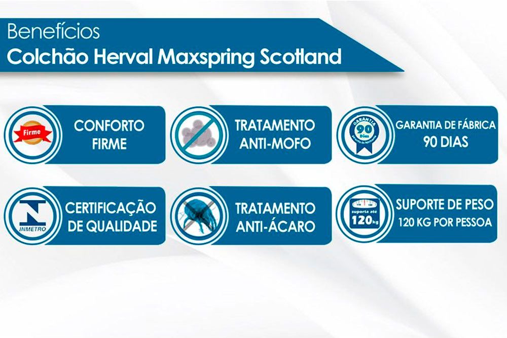 Conjunto-Colchão Herval Molas Maxspring Scotland+Cama Baú