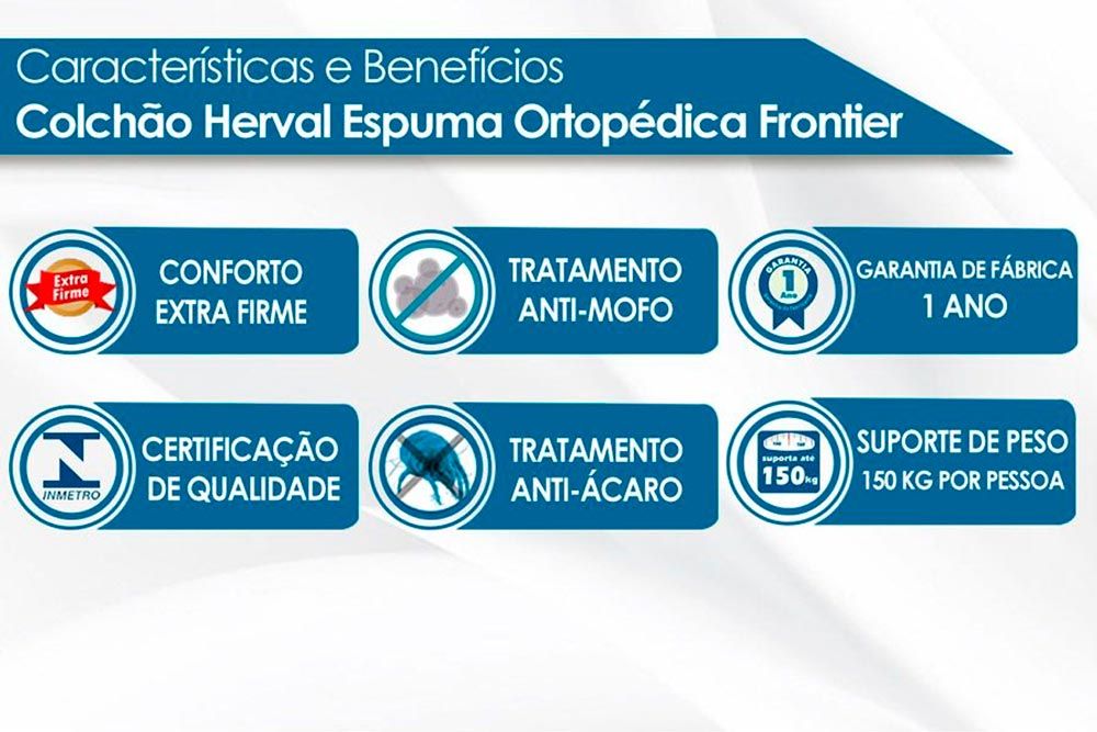 Conjunto-Colchão Herval Espuma Ortopédica Frontier 17+Baú