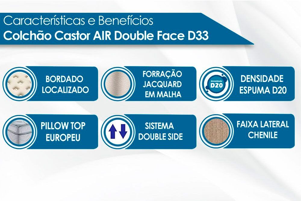 Conjunto-Colchão Castor D33 Black e White AIR DF+Cama Baú
