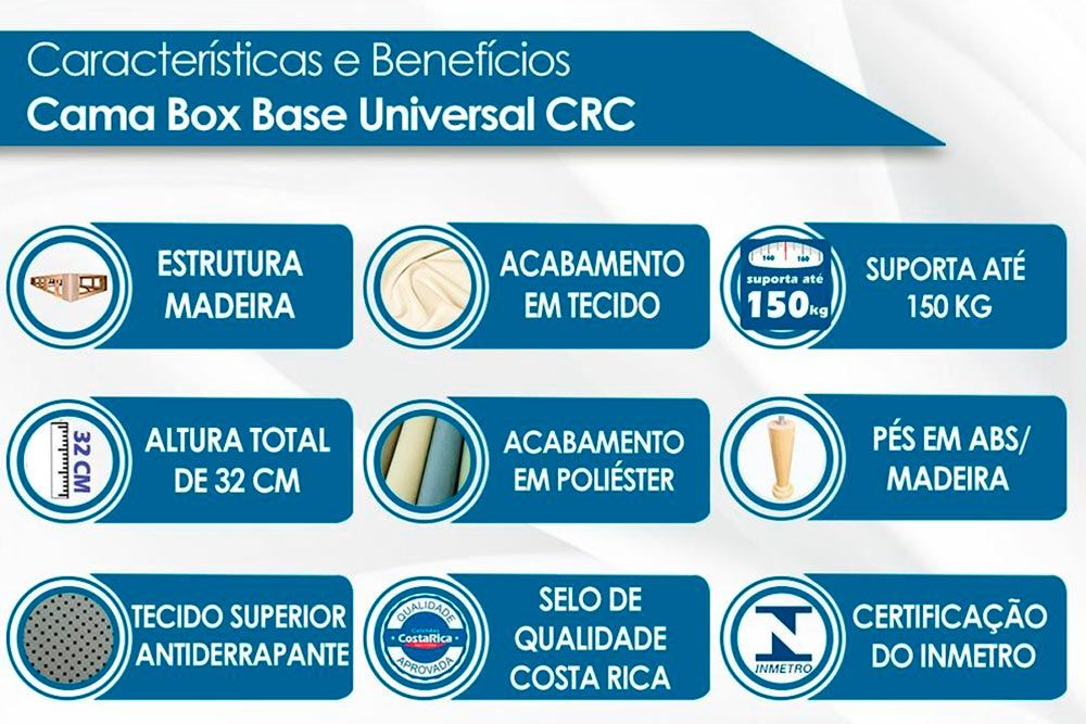 Conjunto-Colchão Castor Molas Bonnel System Class+Cama Box