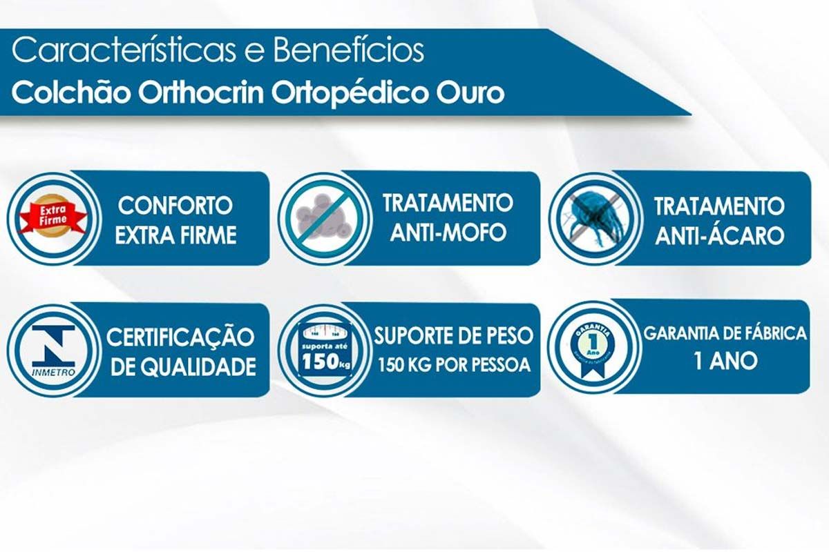 Conjunto-Colchão Orthocrin Orthoclínico Ouro+Cama Box Baú