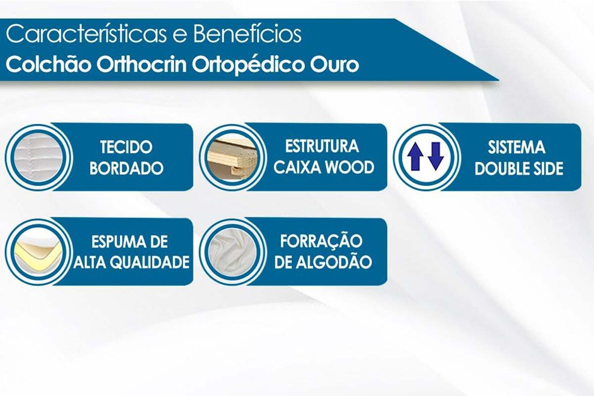 Conjunto-Colchão Orthocrin Orthoclínico Ouro+Cama Box Baú