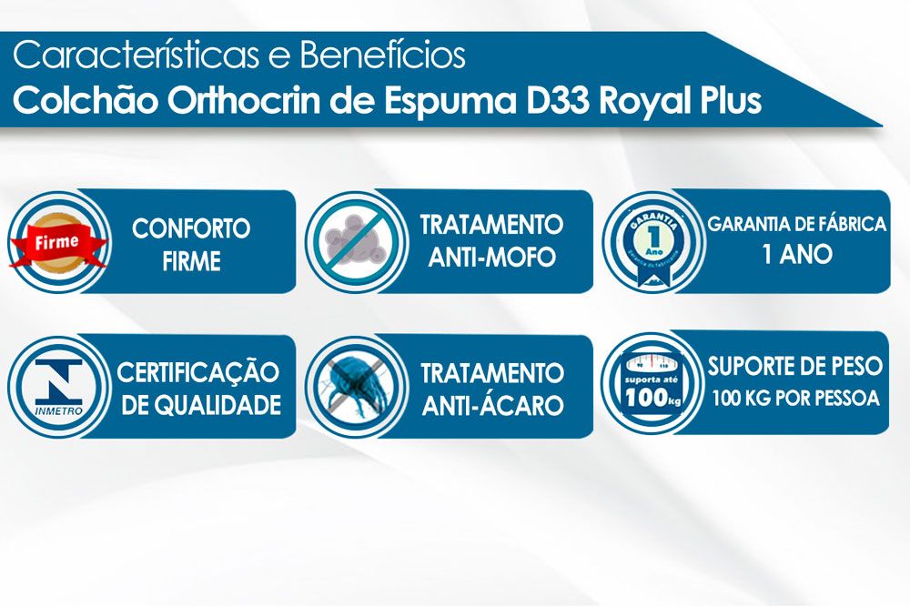 Conjunto-Colchão Orthocrin Espuma D33 Royal Plus+Cama Box