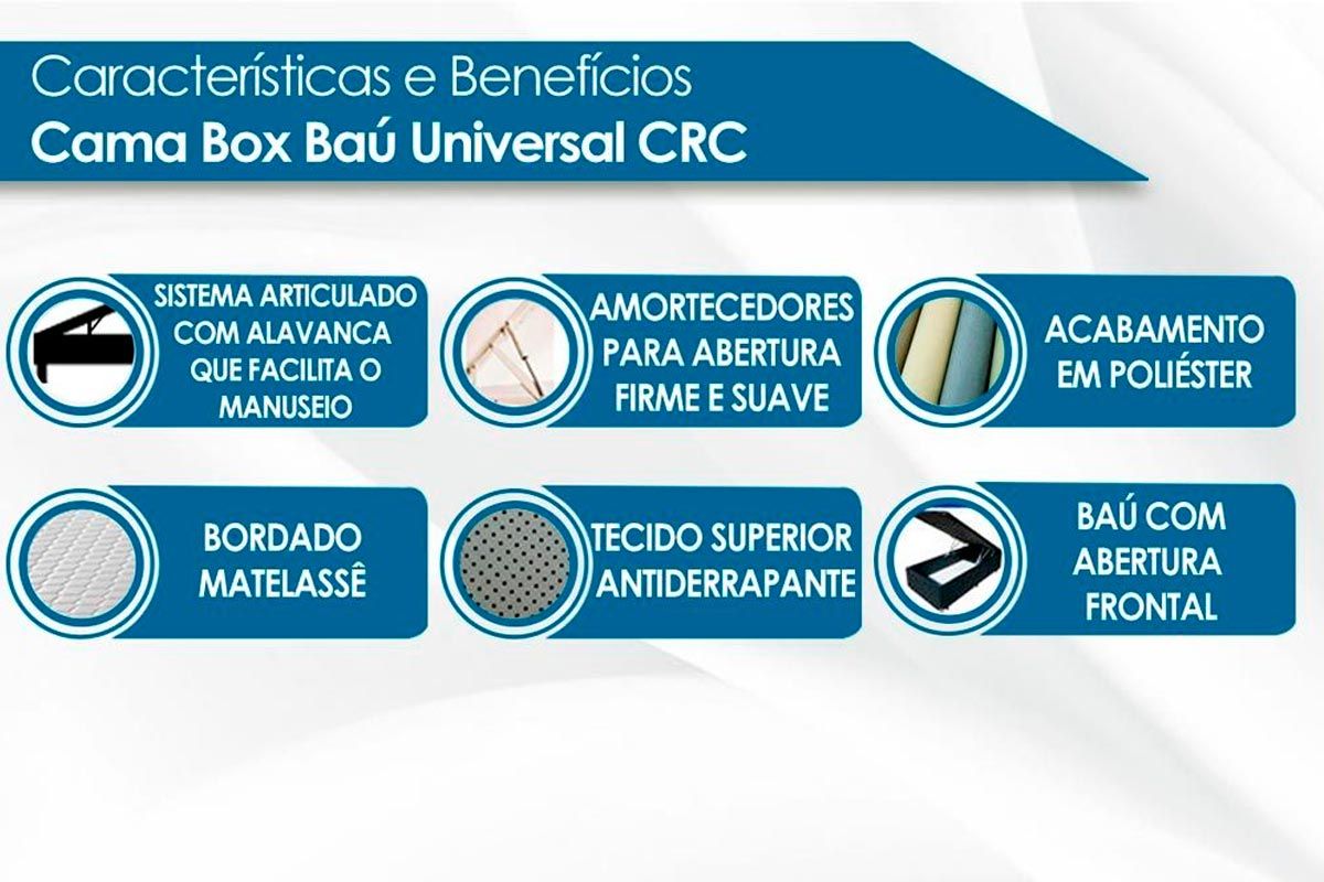 Conjunto Box Baú-Colchão Molas Superlastic Anjos Classic Black 030+Cama BaúCRC Camurça Preto