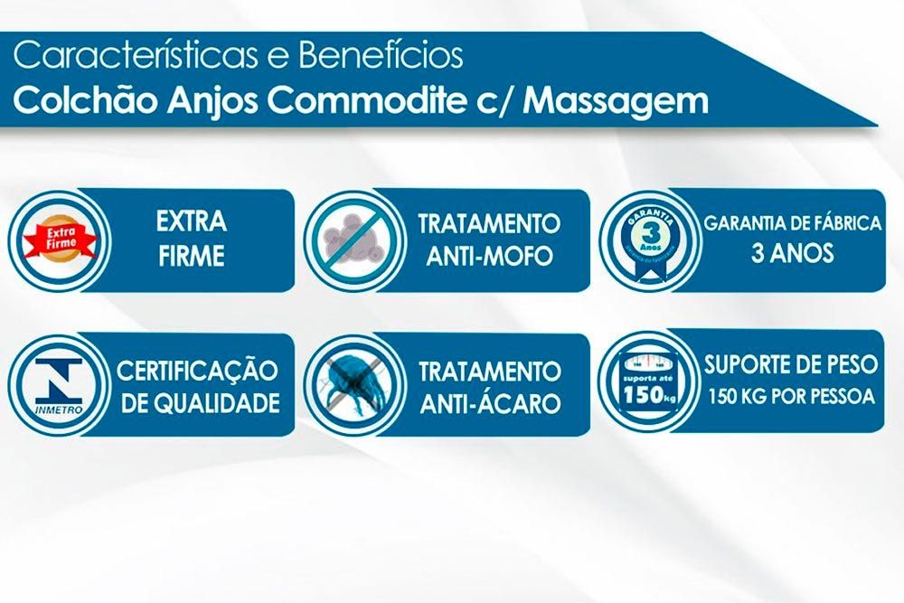 Colchão Anjos Commodite Magnético c/Vibromassagem+Cama Box