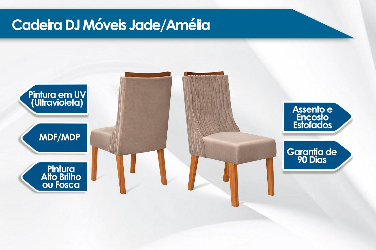 Cadeira Sala de Jantar Jade Kit 4 Un - DJ Móveis