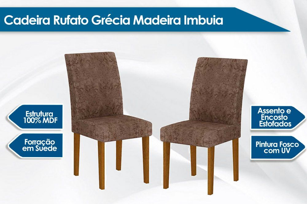 Cadeira Sala de Jantar Grécia Kit 4 Un - Rufato