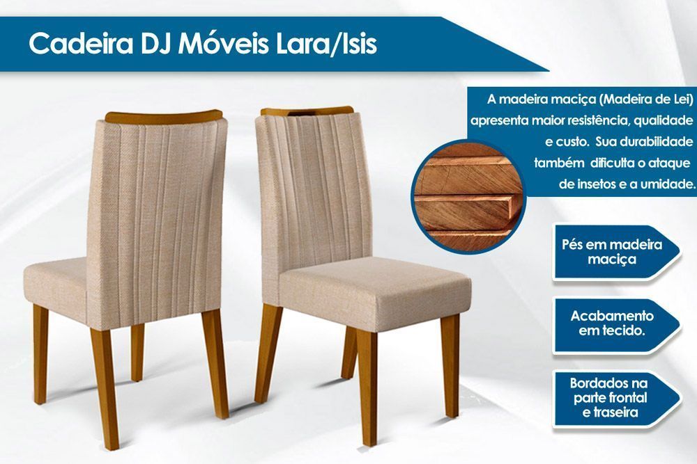 Cadeira Sala de Jantar Isis Kit 8 Un - DJ Móveis