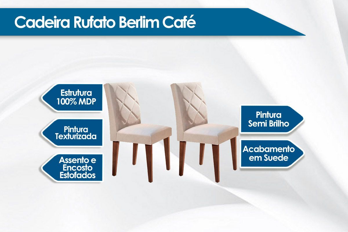 Cadeira Sala de Jantar Berlim Kit 4 Un - Rufato
