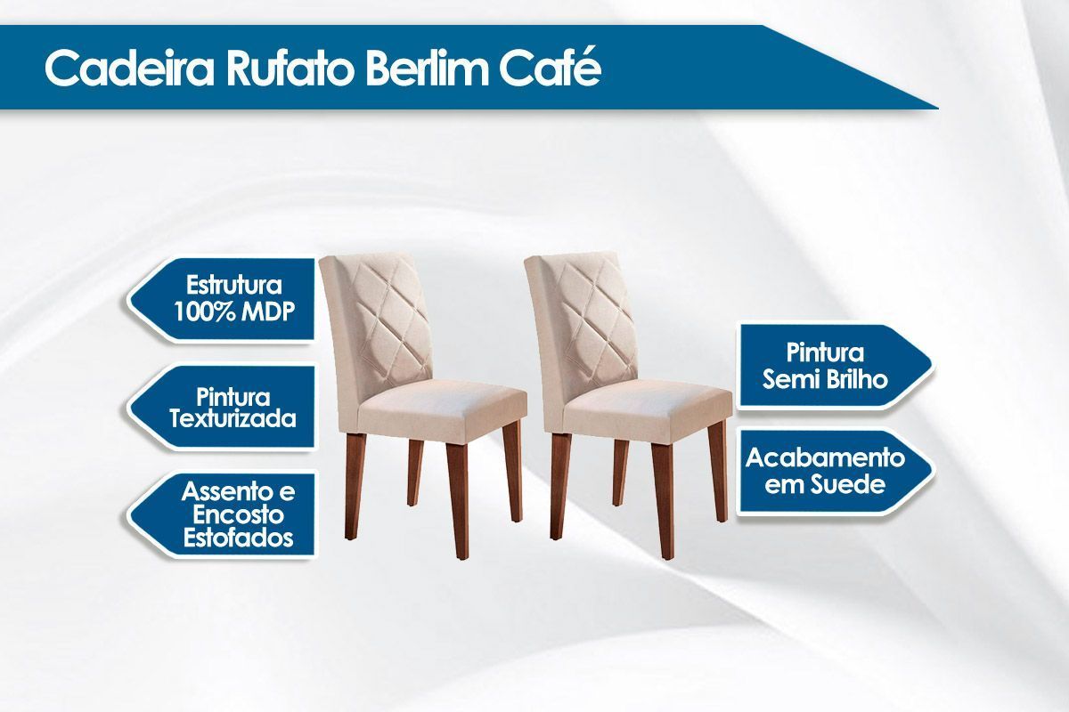Cadeira Sala de Jantar Berlim Kit 6 Un - Rufato