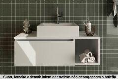 Gabinete de Banheiro Suspenso BN3601 1 Porta 80cm - Tecno Mobili - Cor Branco
