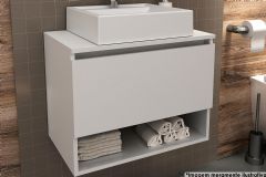 Gabinete de Banheiro Suspenso BN3606 1 Porta 60cm - Tecno Mobili - Cor Branco