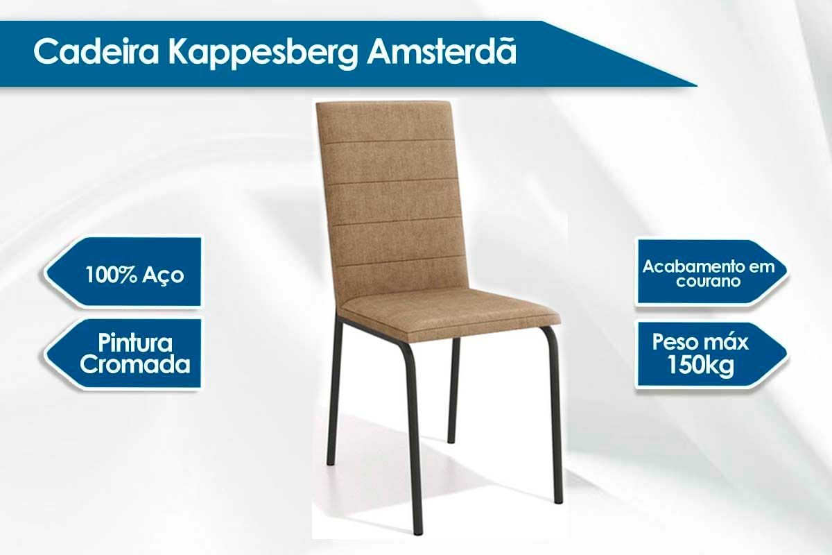 Cadeira Sala de Jantar Amsterdã C091 Kit 4 Un - Kappesberg