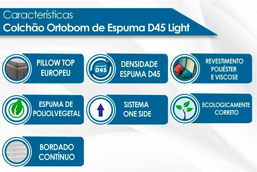 Conjunto-Colchão Ortobom Espuma D45 Light+Cama Box Baú