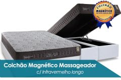 Conjunto Baú-Colchão Anjos Molas Ensacadas MasterPocket New King Magnético c/ Massageador+Cama Box Baú Courano Bianco