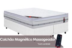 Cama Box: Colchão c/Vibro Massagem Castor Pocket Gold Star Niponpedic Magnético    + Base CRC Courano White