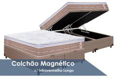 Cama Box Baú: Colchão Magnético Castor    Niponpedic + Base CRC Courano Bege