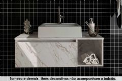 Conjunto de Banheiro Balcão Suspenso BN3601 c/ Cuba Pia BN3600 80cm - Tecno Mobili