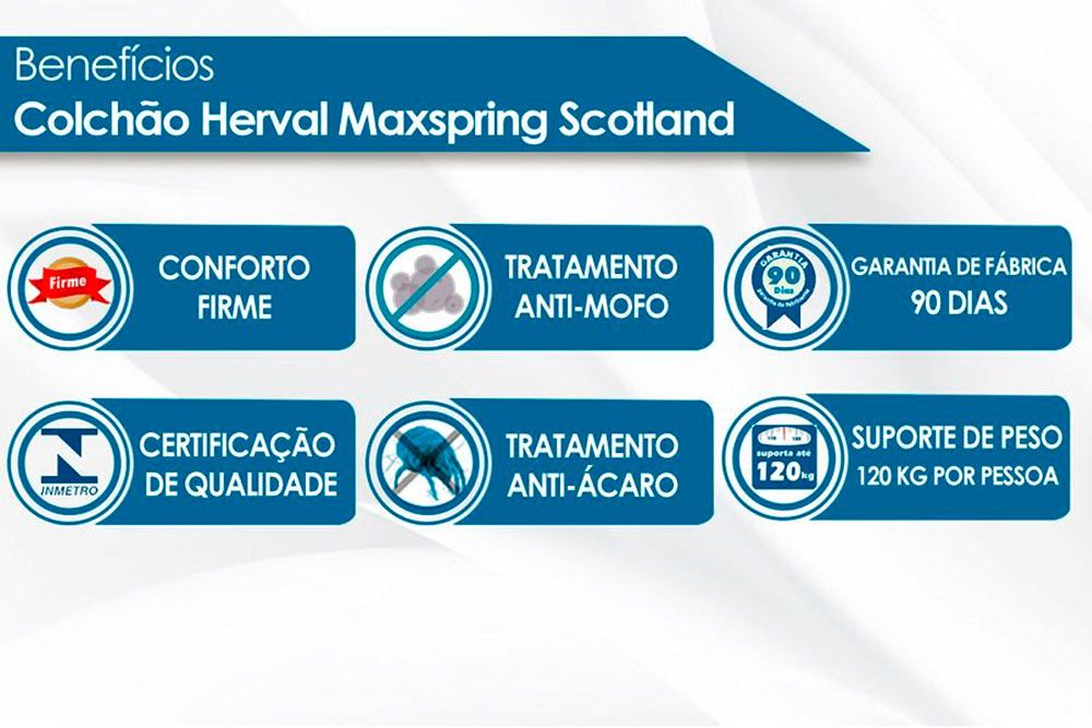 Conjunto Box-Cama+Auxiliar+Colchão Herval Maxspring Scotland